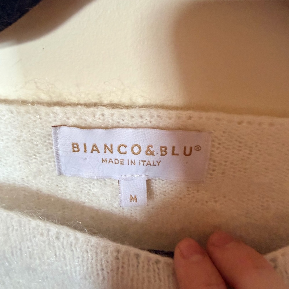Bianco & Blu mohair wool blend floral sweater M - Picture 3 of 5